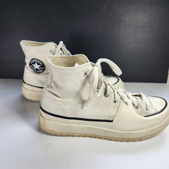 Converse All Star Chuck Taylor Mens 10 1/2 Hi Constructs White Sneakers - Picture 14 of 16